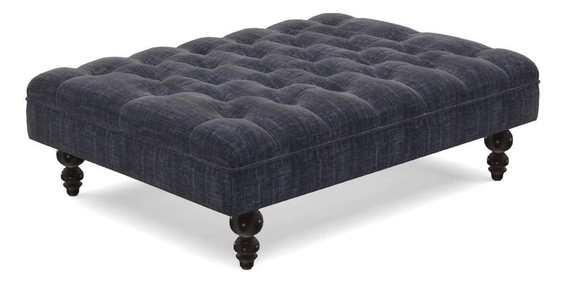Bedham Footstool in RHS Gertrude Jekyll Lattice Green Alwinton 3 Seater Sofa in RHS Collection on Velvet William Hooker