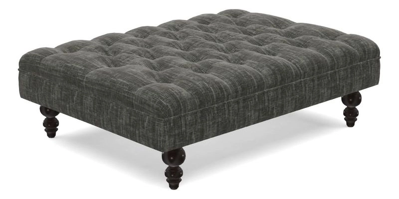 Bedham Footstool in RHS Gertrude Jekyll Lattice Green Alwinton 3 Seater Sofa in RHS Collection on Velvet William Hooker