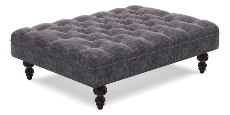 Bedham Footstool in RHS Gertrude Jekyll Lattice Green Alwinton 3 Seater Sofa in RHS Collection on Velvet William Hooker