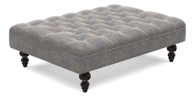 Bedham Footstool in RHS Gertrude Jekyll Lattice Green Alwinton 3 Seater Sofa in RHS Collection on Velvet William Hooker