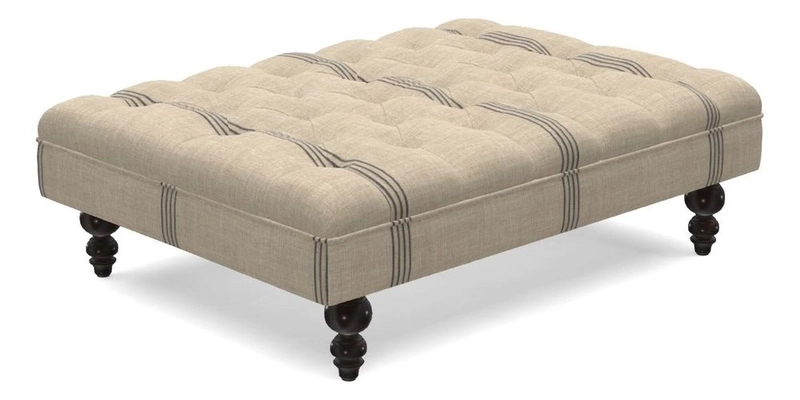 Bedham Footstool in RHS Gertrude Jekyll Lattice Green Alwinton 3 Seater Sofa in RHS Collection on Velvet William Hooker