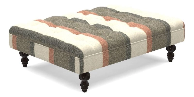 Bedham Footstool in RHS Gertrude Jekyll Lattice Green Alwinton 3 Seater Sofa in RHS Collection on Velvet William Hooker