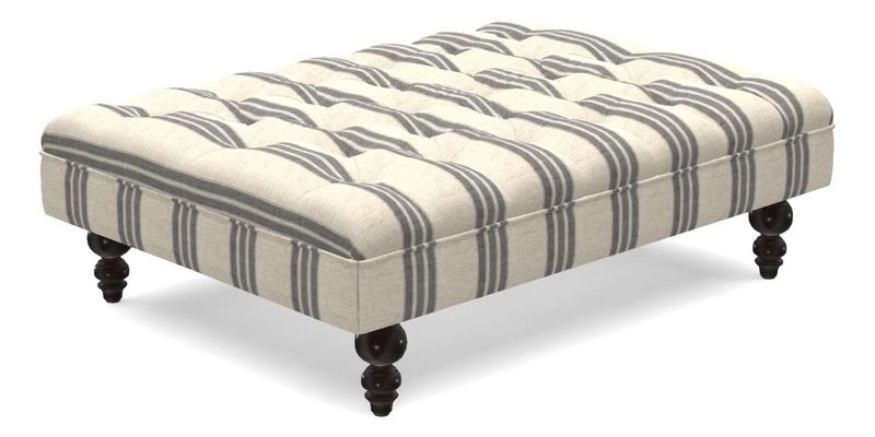 Bedham Footstool in RHS Gertrude Jekyll Lattice Green Alwinton 3 Seater Sofa in RHS Collection on Velvet William Hooker