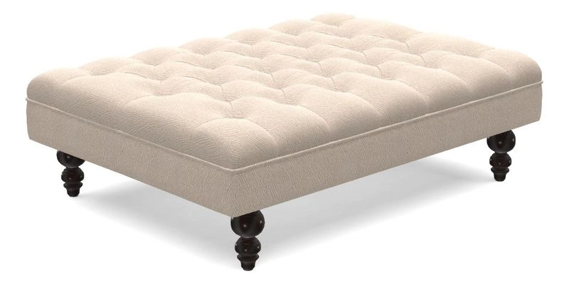 Bedham Footstool in RHS Gertrude Jekyll Lattice Green Alwinton 3 Seater Sofa in RHS Collection on Velvet William Hooker