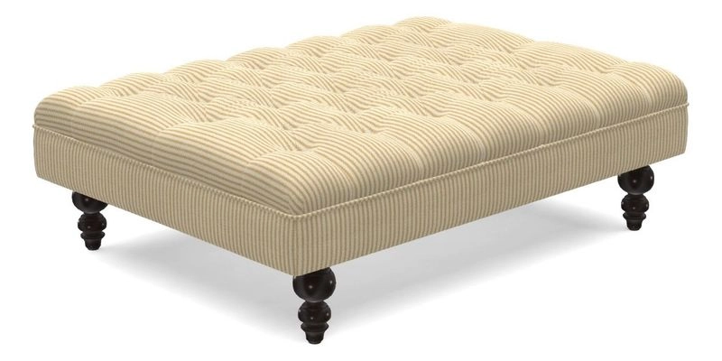 Bedham Footstool in RHS Gertrude Jekyll Lattice Green Alwinton 3 Seater Sofa in RHS Collection on Velvet William Hooker