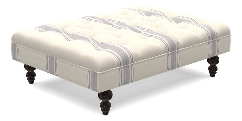 Bedham Footstool in RHS Gertrude Jekyll Lattice Green Alwinton 3 Seater Sofa in RHS Collection on Velvet William Hooker