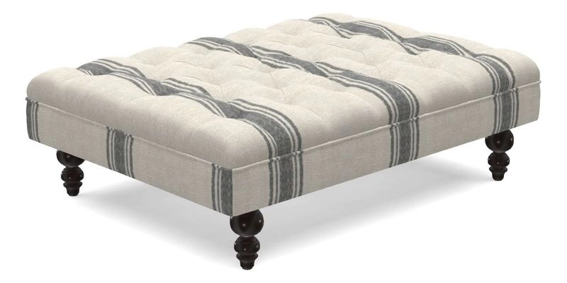 Bedham Footstool in RHS Gertrude Jekyll Lattice Green Alwinton 3 Seater Sofa in RHS Collection on Velvet William Hooker