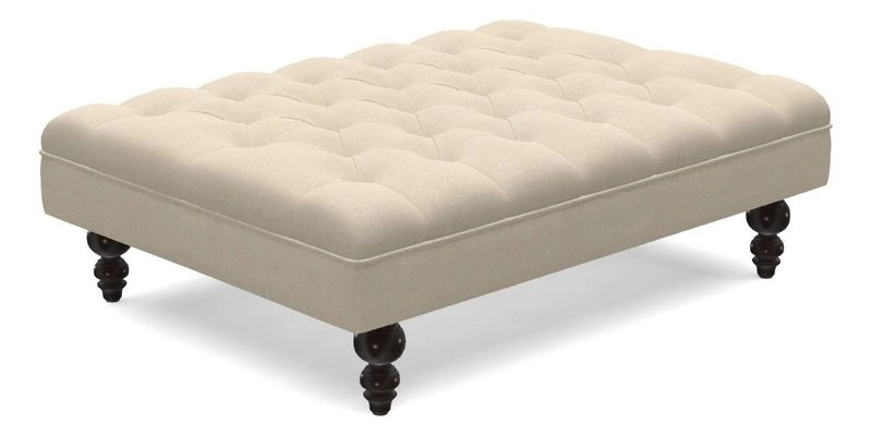 Bedham Footstool in RHS Gertrude Jekyll Lattice Green Alwinton 3 Seater Sofa in RHS Collection on Velvet William Hooker