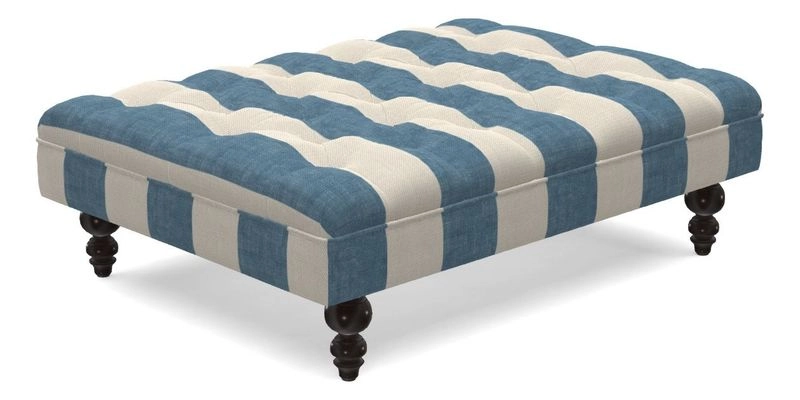 Bedham Footstool in RHS Gertrude Jekyll Lattice Green Alwinton 3 Seater Sofa in RHS Collection on Velvet William Hooker