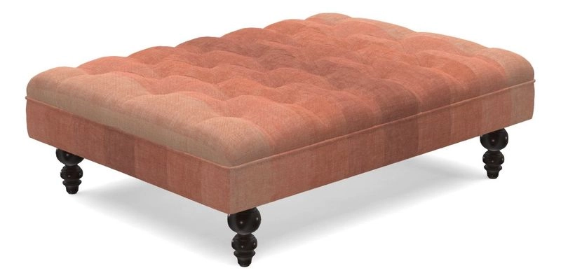 Bedham Footstool in RHS Gertrude Jekyll Lattice Green Alwinton 3 Seater Sofa in RHS Collection on Velvet William Hooker