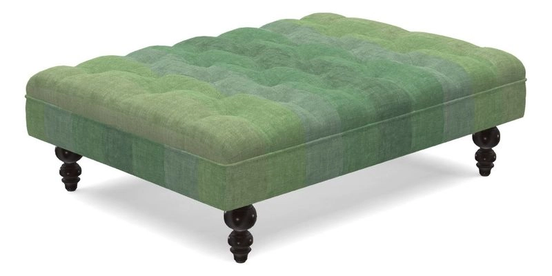 Bedham Footstool in RHS Gertrude Jekyll Lattice Green Alwinton 3 Seater Sofa in RHS Collection on Velvet William Hooker
