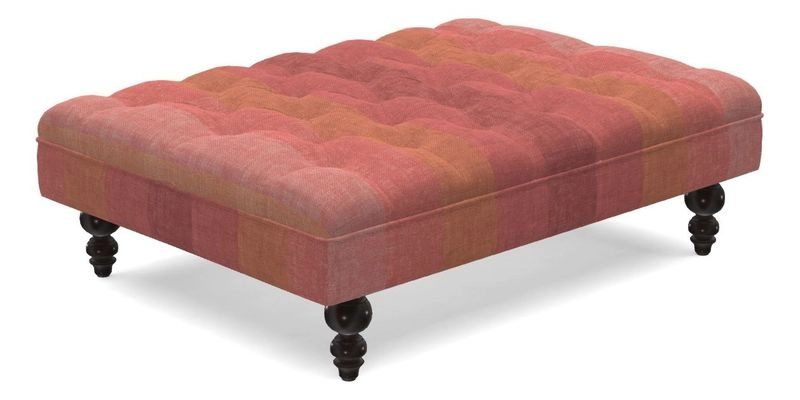 Bedham Footstool in RHS Gertrude Jekyll Lattice Green Alwinton 3 Seater Sofa in RHS Collection on Velvet William Hooker