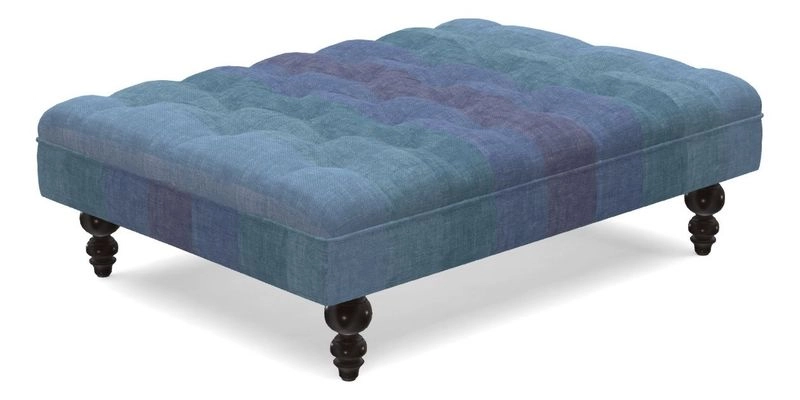 Bedham Footstool in RHS Gertrude Jekyll Lattice Green Alwinton 3 Seater Sofa in RHS Collection on Velvet William Hooker