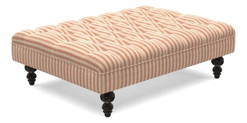 Bedham Footstool in RHS Gertrude Jekyll Lattice Green Alwinton 3 Seater Sofa in RHS Collection on Velvet William Hooker