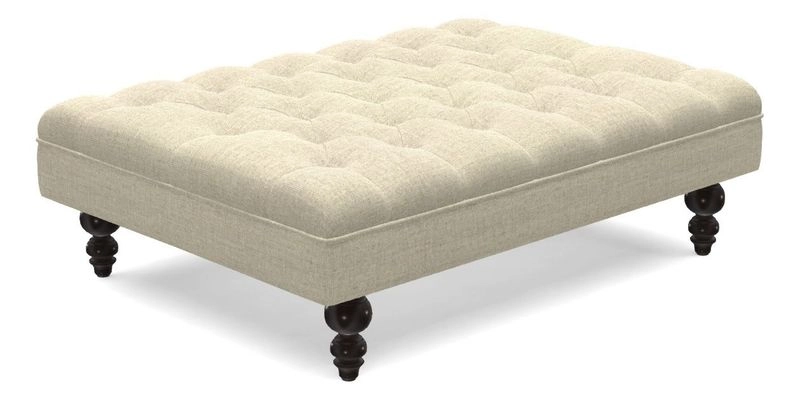Bedham Footstool in RHS Gertrude Jekyll Lattice Green Alwinton 3 Seater Sofa in RHS Collection on Velvet William Hooker