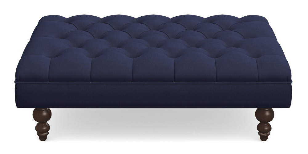 Product photograph of Bedham Footstool Footstool In Clever Tough And Eco Velvet - Indigo from Sofas and Stuff Limited