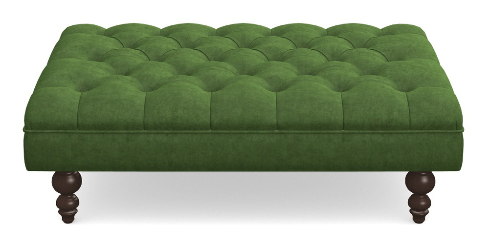 Product photograph of Bedham Footstool Footstool In Clever Tough And Eco Velvet - Shamrock from Sofas and Stuff Limited