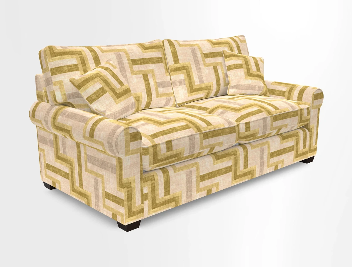 Bignor 3 Seater Sofa in V&A Drawn From Nature Oak Tree Gold