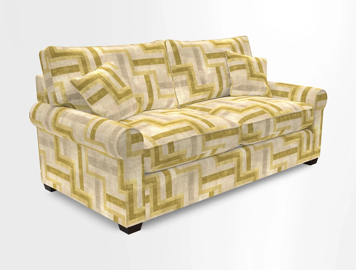 Bignor 3 Seater Sofa in V&A Drawn From Nature Oak Tree Gold