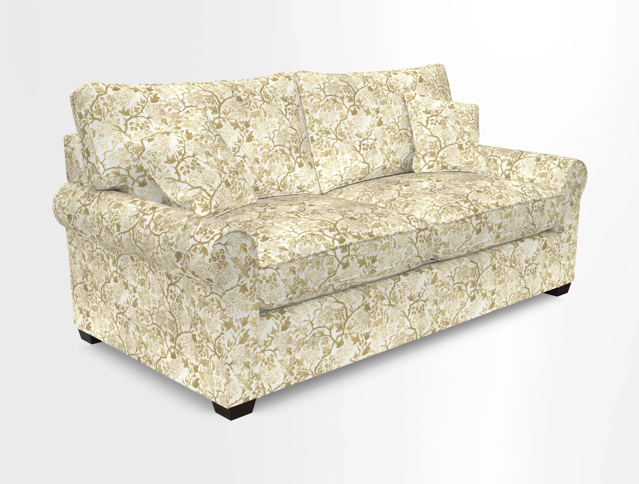 Bignor 3 Seater Sofa in V&A Drawn From Nature Oak Tree Gold