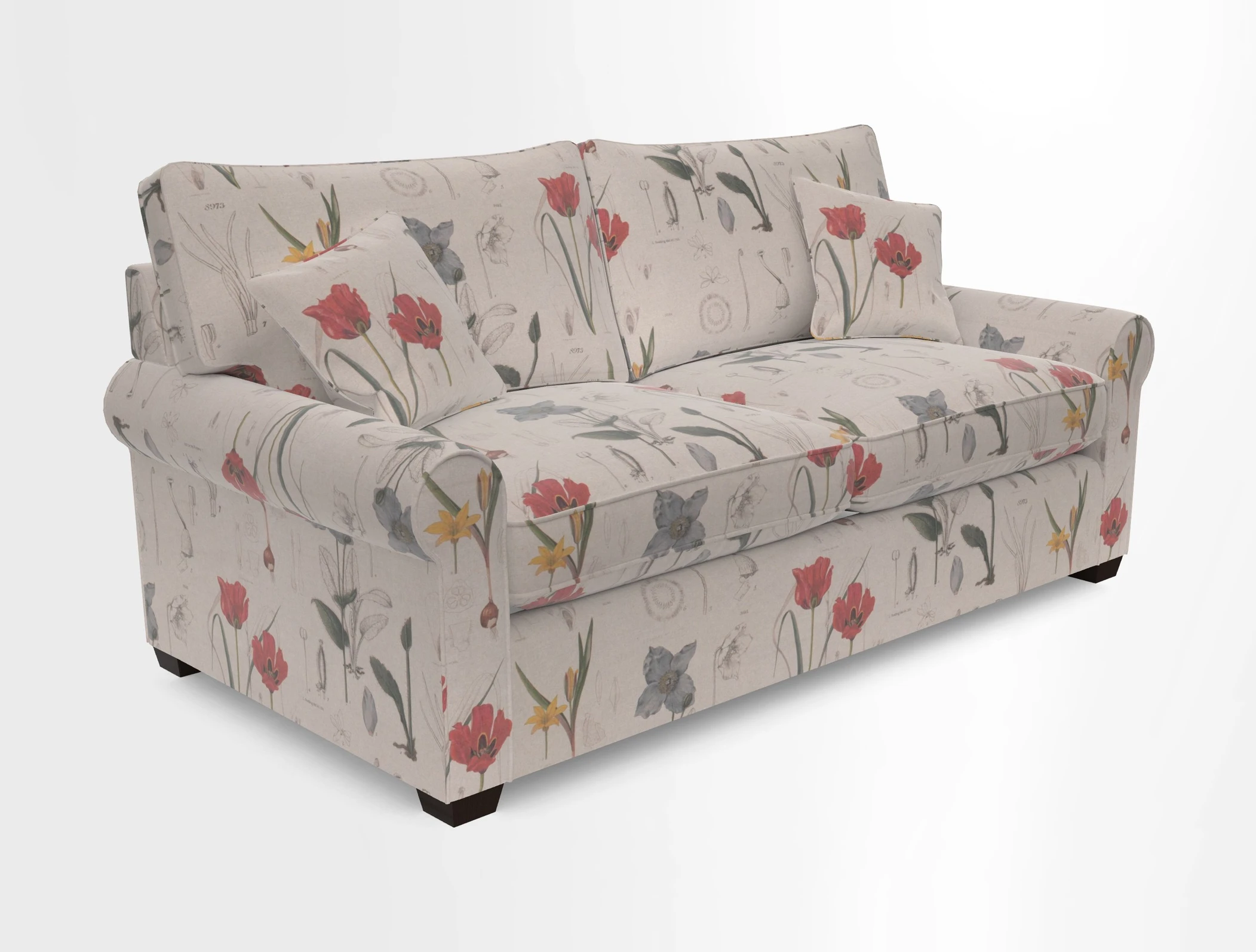 Bignor 3 Seater Sofa in V&A Drawn From Nature Oak Tree Gold