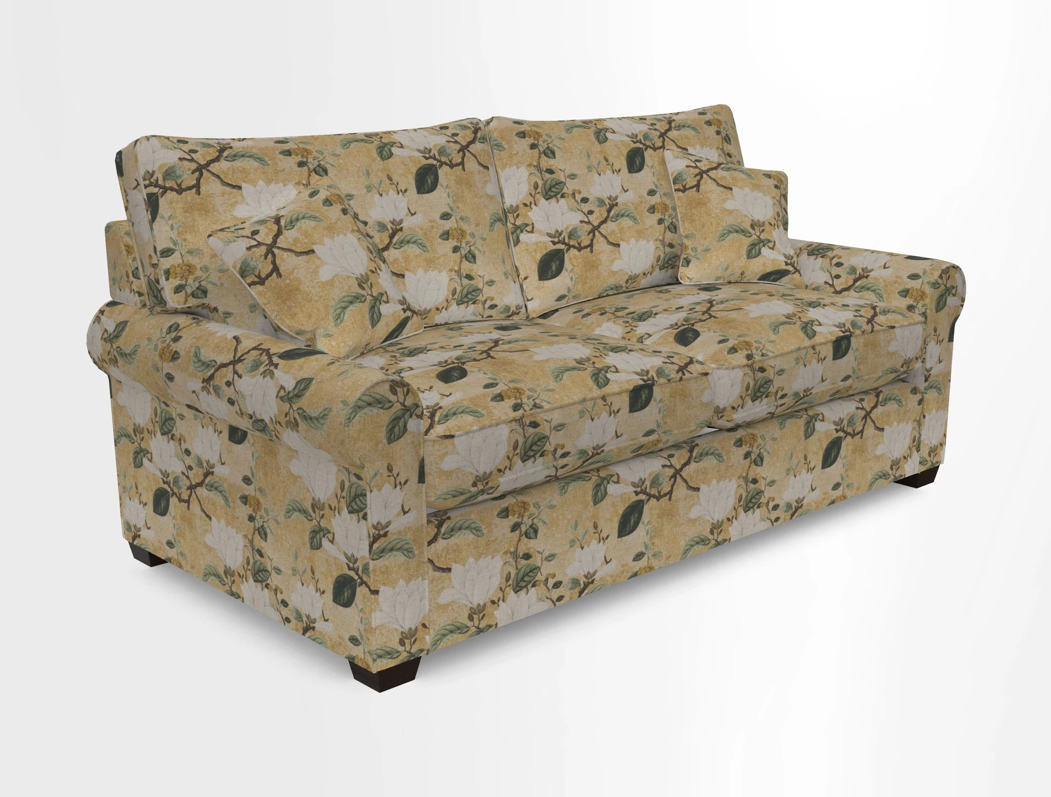 Bignor 3 Seater Sofa in V&A Drawn From Nature Oak Tree Gold