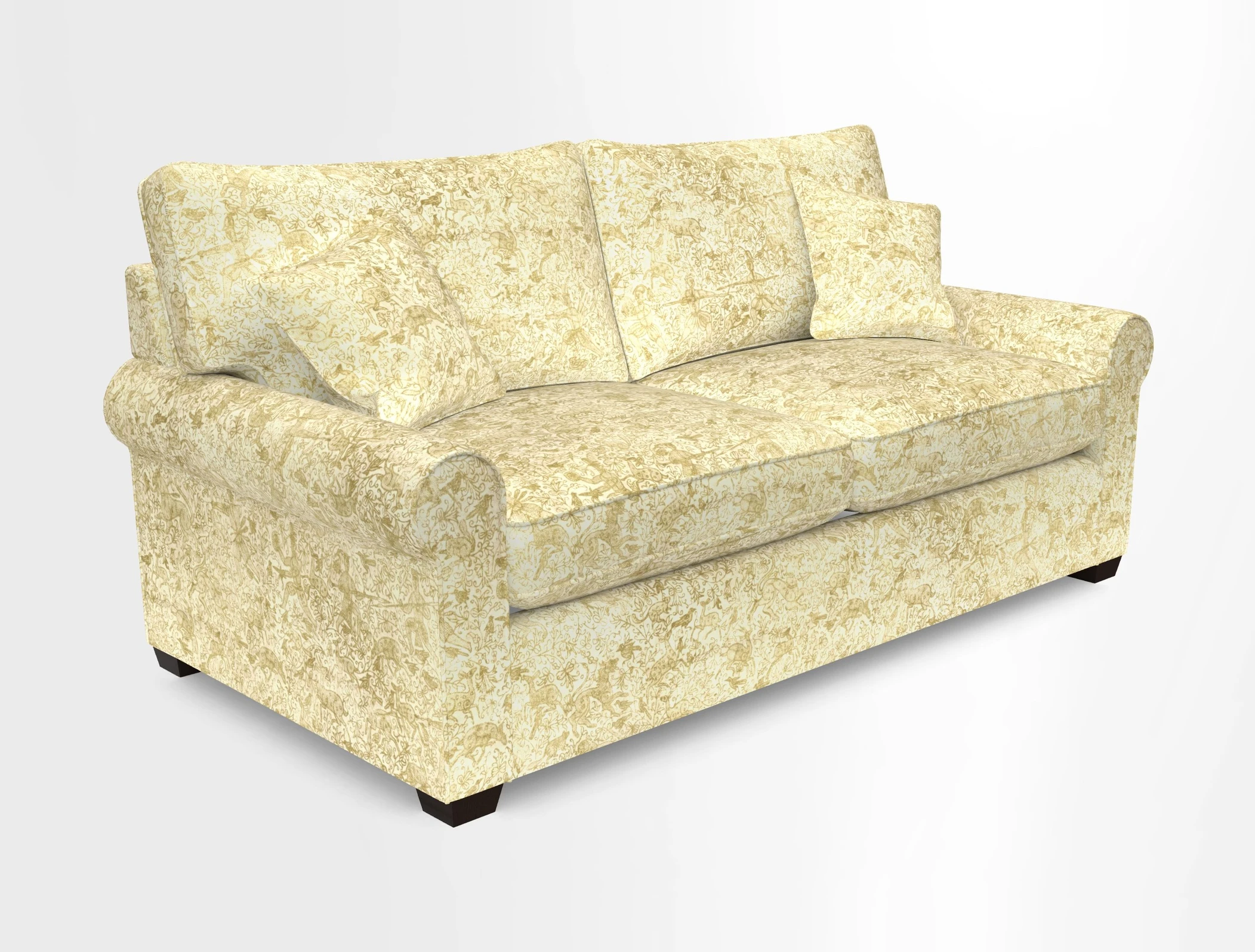 Bignor 3 Seater Sofa in V&A Drawn From Nature Oak Tree Gold