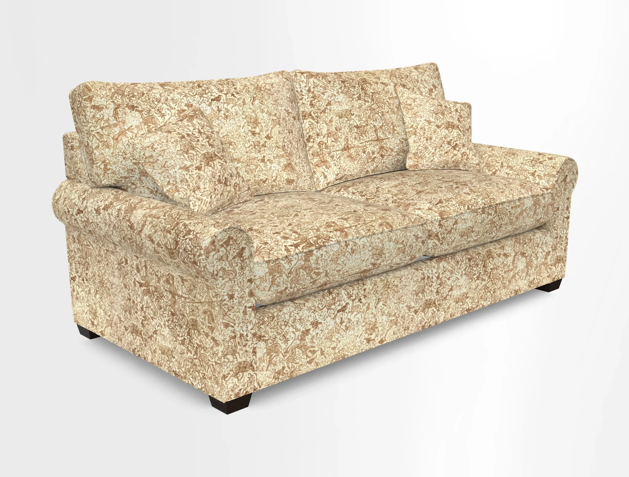 Bignor 3 Seater Sofa in V&A Drawn From Nature Oak Tree Gold