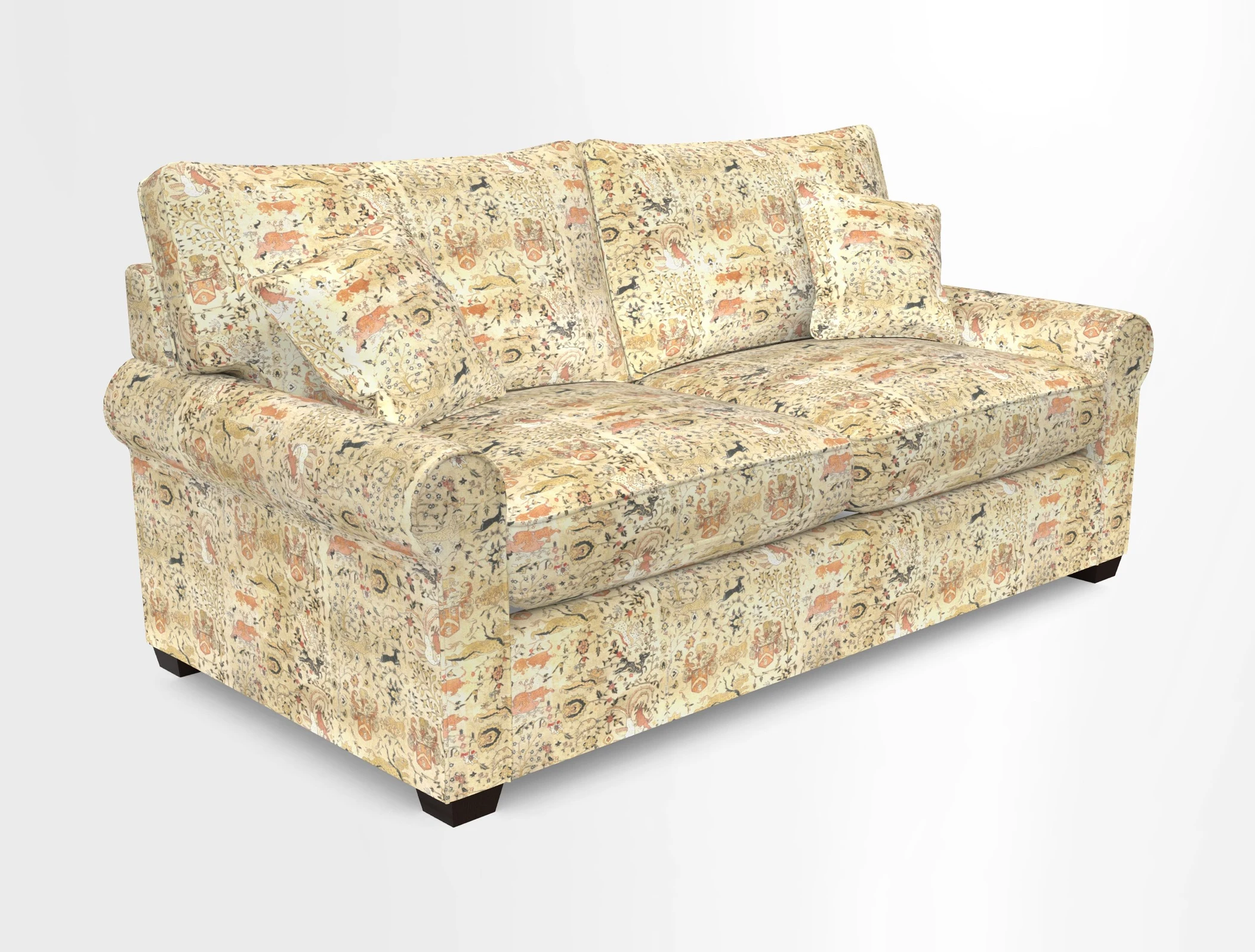 Bignor 3 Seater Sofa in V&A Drawn From Nature Oak Tree Gold