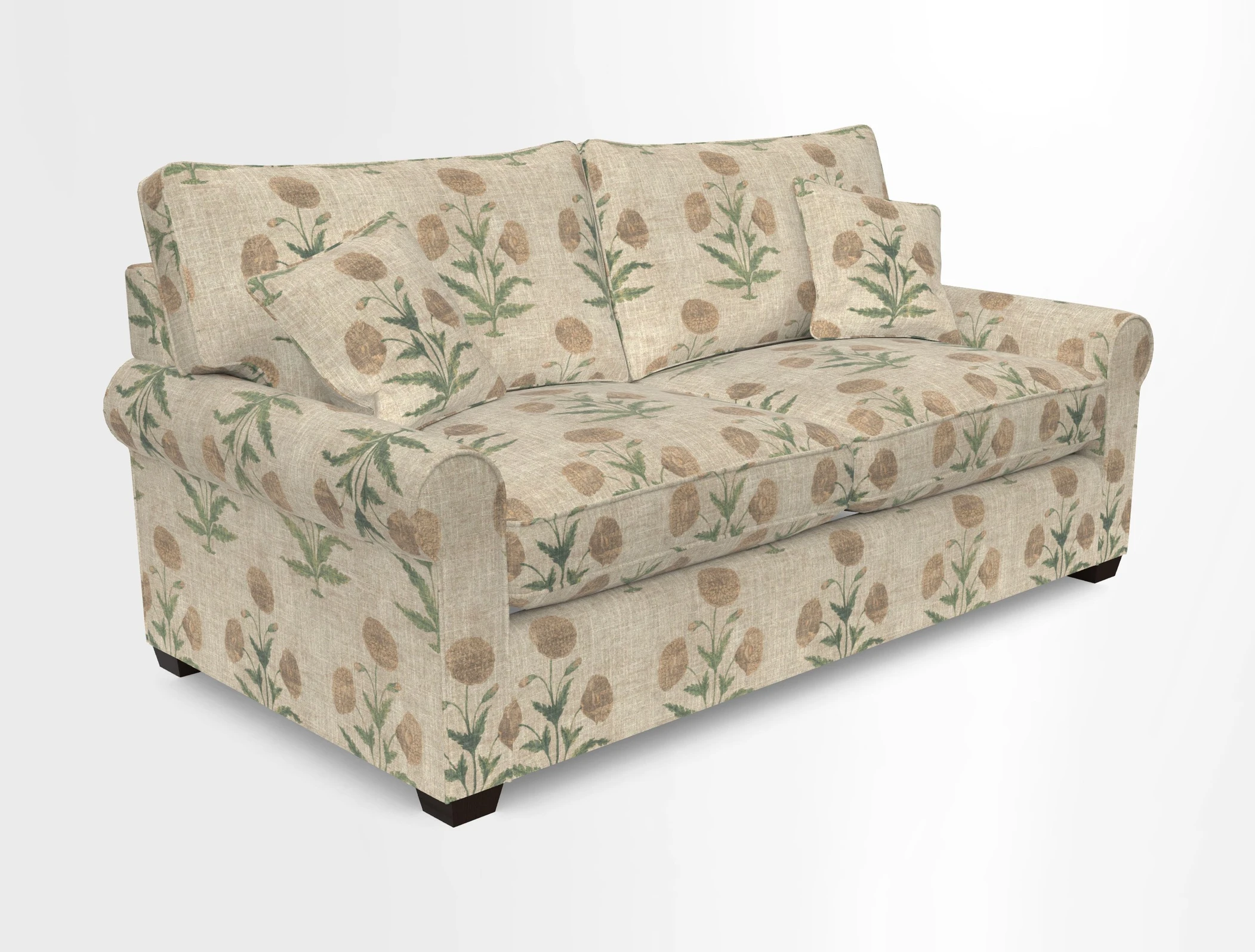 Bignor 3 Seater Sofa in V&A Drawn From Nature Oak Tree Gold