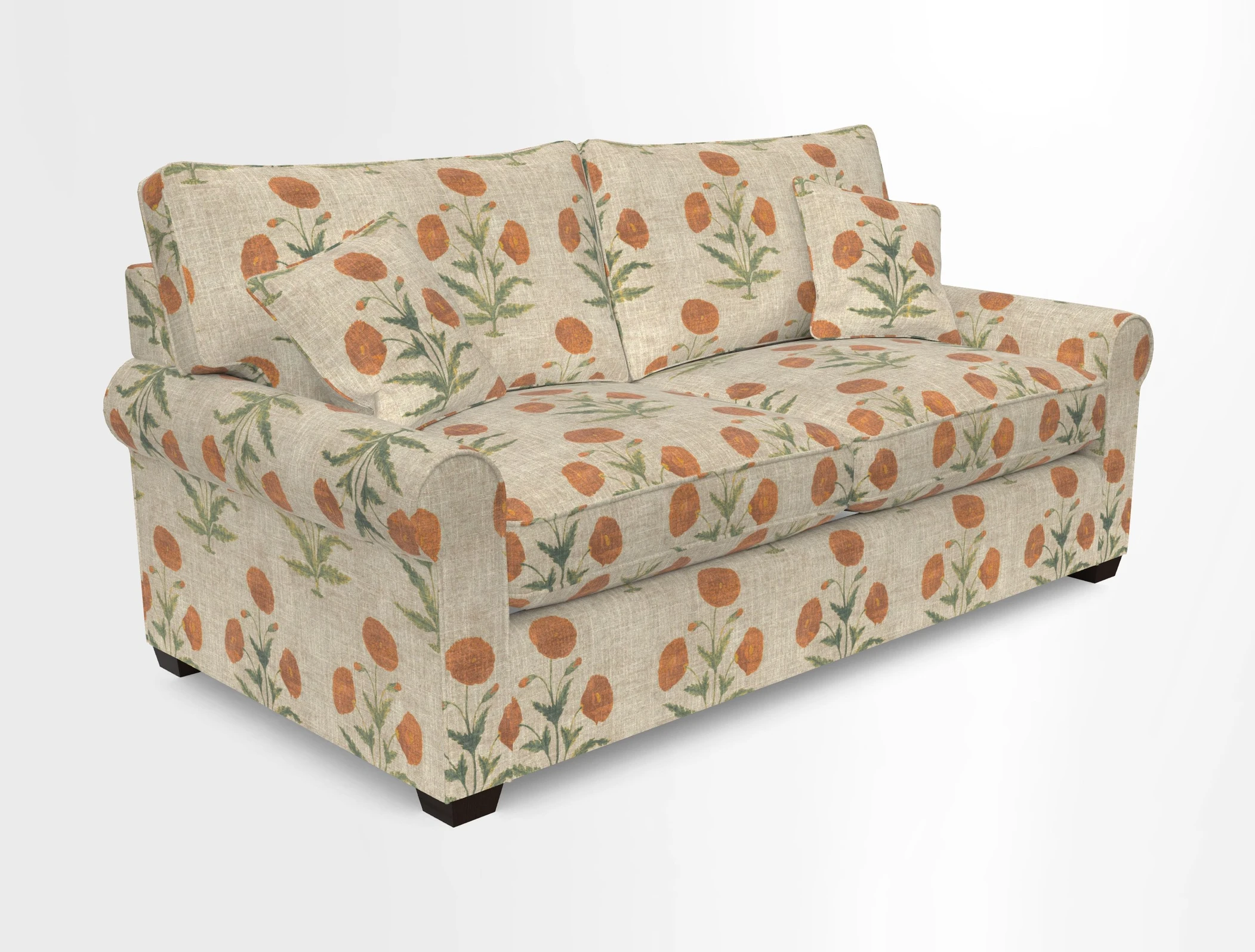 Bignor 3 Seater Sofa in V&A Drawn From Nature Oak Tree Gold