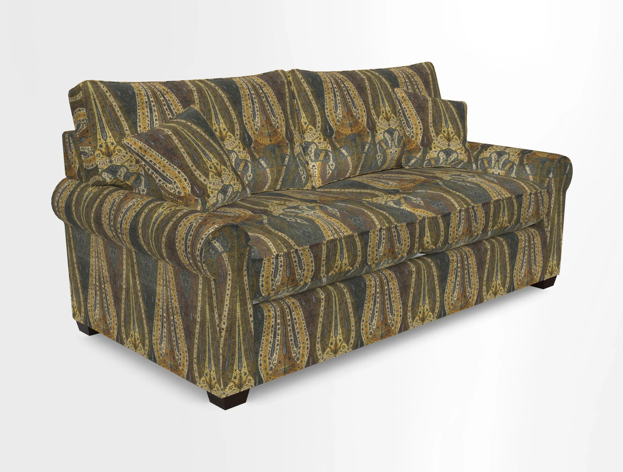 Bignor 3 Seater Sofa in V&A Drawn From Nature Oak Tree Gold