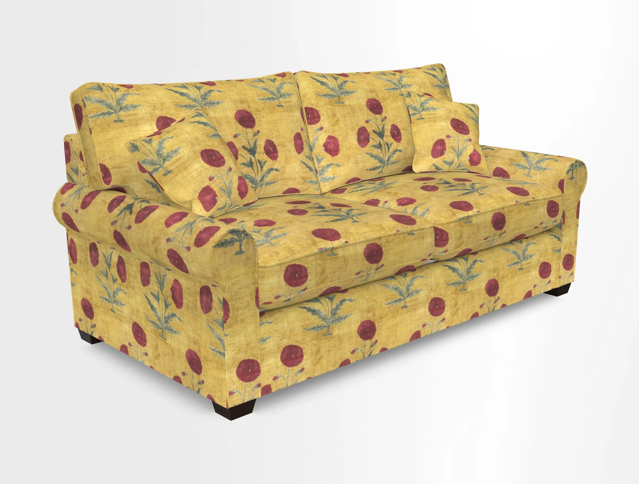 Bignor 3 Seater Sofa in V&A Drawn From Nature Oak Tree Gold