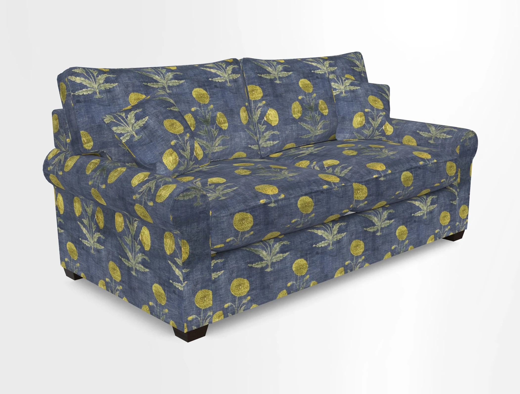 Bignor 3 Seater Sofa in V&A Drawn From Nature Oak Tree Gold