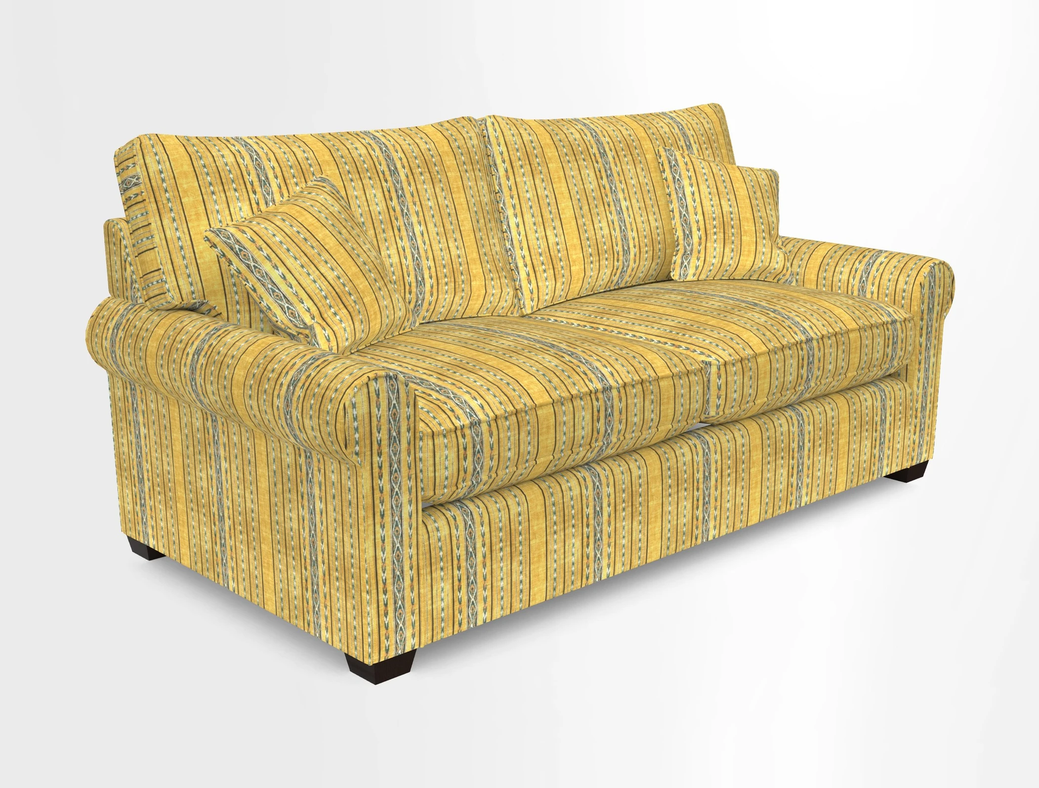 Bignor 3 Seater Sofa in V&A Drawn From Nature Oak Tree Gold