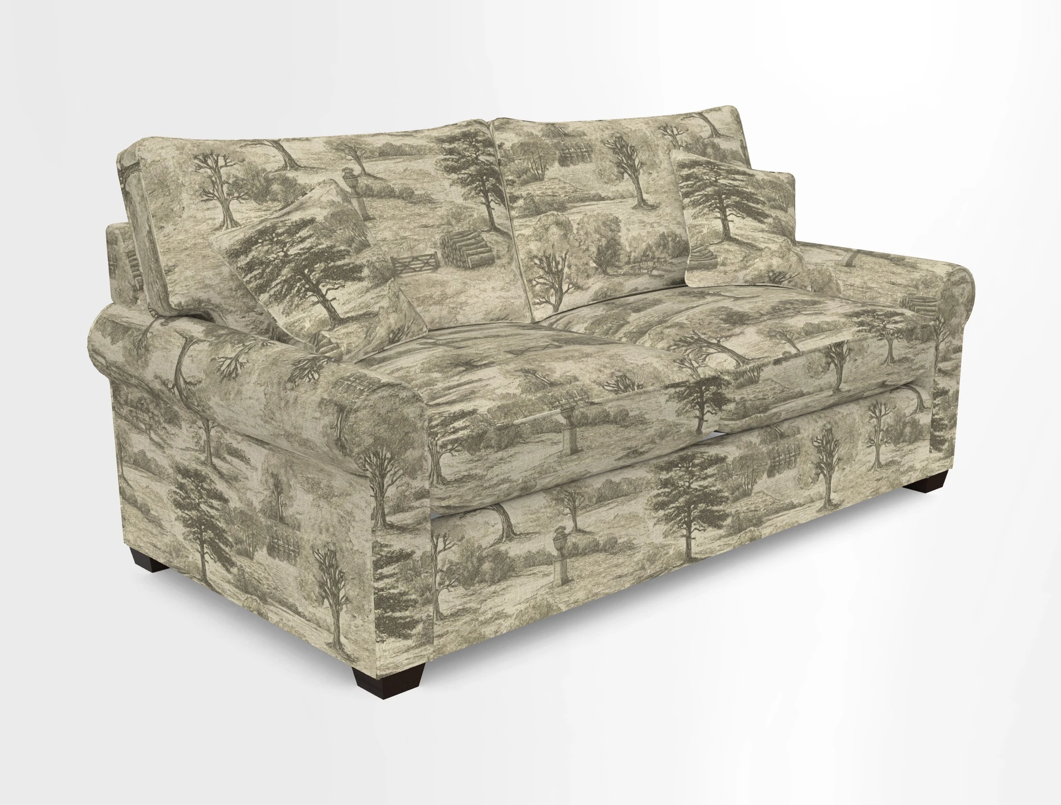Bignor 3 Seater Sofa in V&A Drawn From Nature Oak Tree Gold