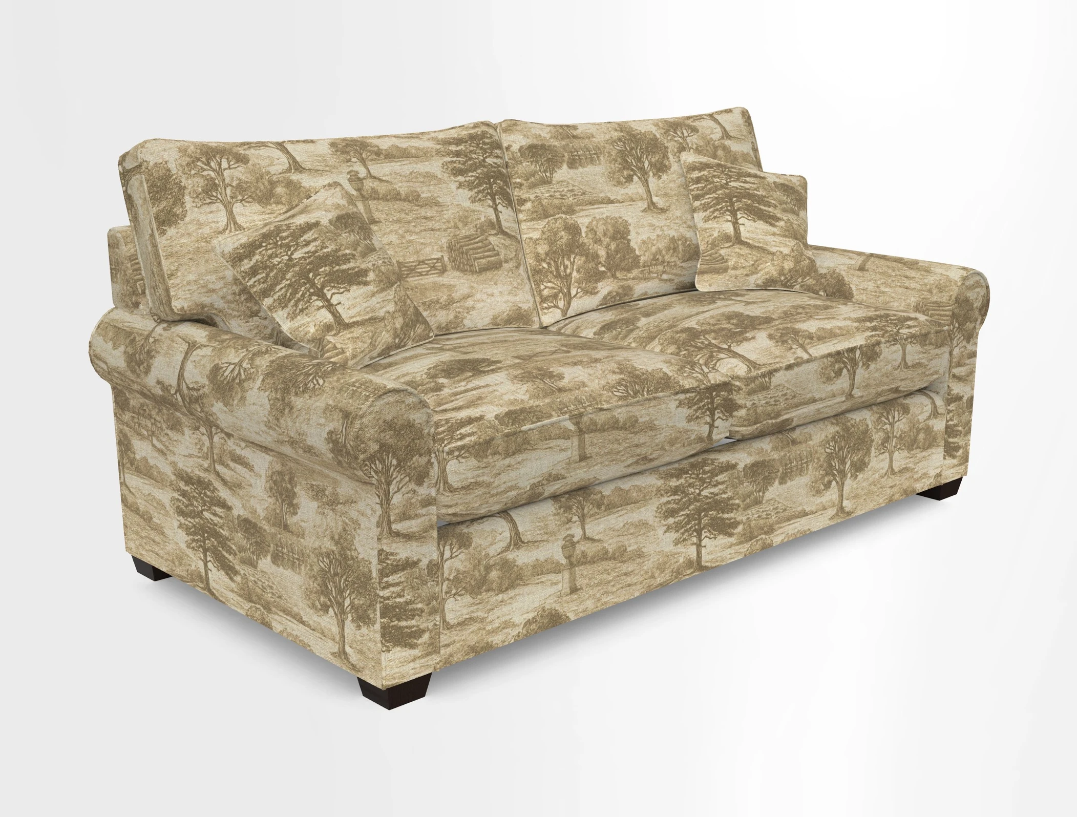 Bignor 3 Seater Sofa in V&A Drawn From Nature Oak Tree Gold