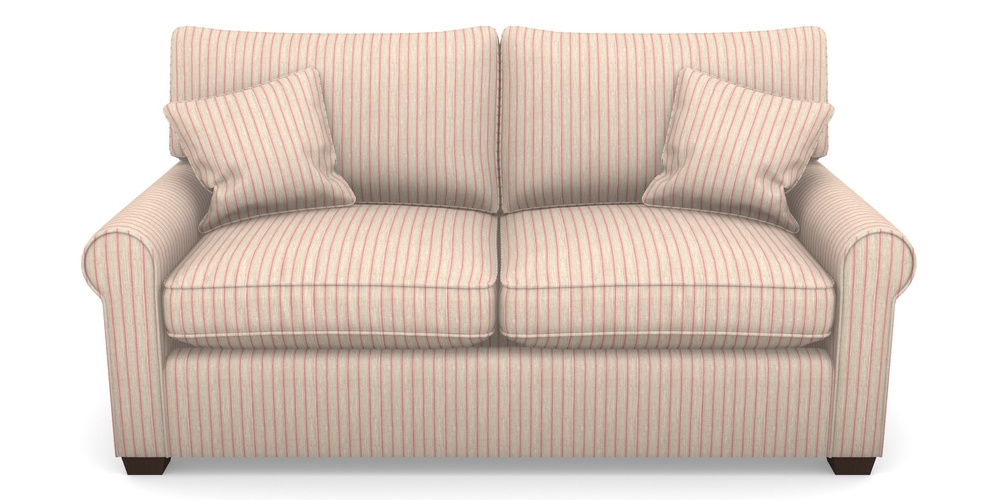 Product photograph of Bignor Sofa Bed 2 5 Seater Sofa Bed In Cloth 18 Stripes - Ticking - Cranberry from Sofas and Stuff Limited