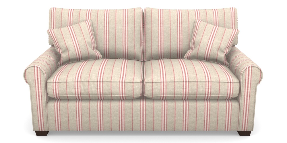 Product photograph of Bignor Sofa Bed 2 5 Seater Sofa Bed In Cloth 18 Stripes - Regimental - Cranberry from Sofas and Stuff Limited