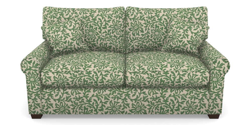 Product photograph of Bignor Sofa Bed 2 5 Seater Sofa Bed In V A Brompton Collection - Floral Scroll - Basil from Sofas and Stuff Limited