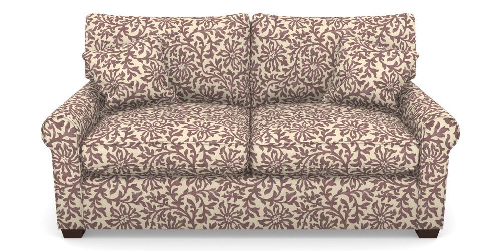 Product photograph of Bignor Sofa Bed 2 5 Seater Sofa Bed In V A Brompton Collection - Floral Scroll - Cacao from Sofas and Stuff Limited