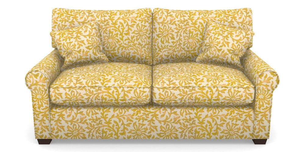 Product photograph of Bignor Sofa Bed 2 5 Seater Sofa Bed In V A Brompton Collection - Floral Scroll - Corn from Sofas and Stuff Limited