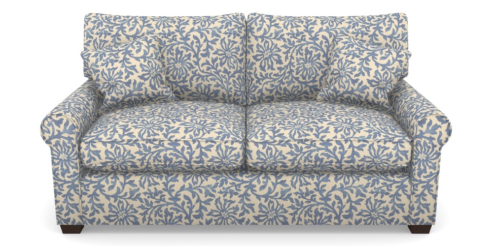 Product photograph of Bignor Sofa Bed 2 5 Seater Sofa Bed In V A Brompton Collection - Floral Scroll - Morning Blue from Sofas and Stuff Limited