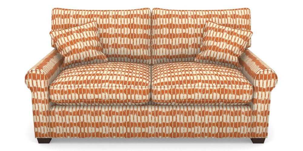 Product photograph of Bignor Sofa Bed 2 5 Seater Sofa Bed In V A Brompton Collection - Ikat - Terracotta from Sofas and Stuff Limited