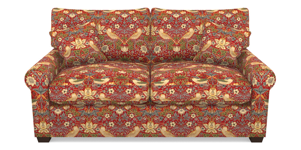 Product photograph of Bignor Sofa Bed 2 5 Seater Sofa Bed In William Morris Collection - Strawberry Thief - Crimson Slate from Sofas and Stuff Limited