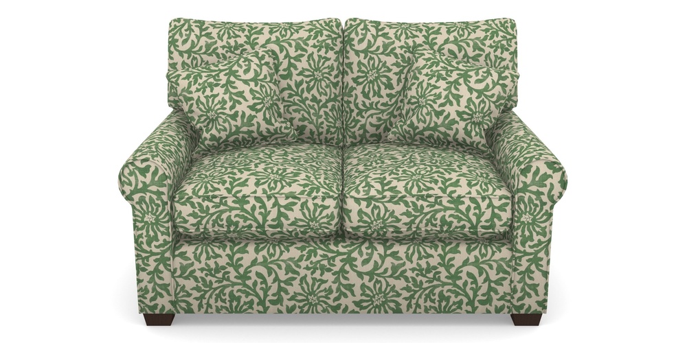 Product photograph of Bignor Sofa Bed 2 Seater Sofa Bed In V A Brompton Collection - Floral Scroll - Basil from Sofas and Stuff Limited