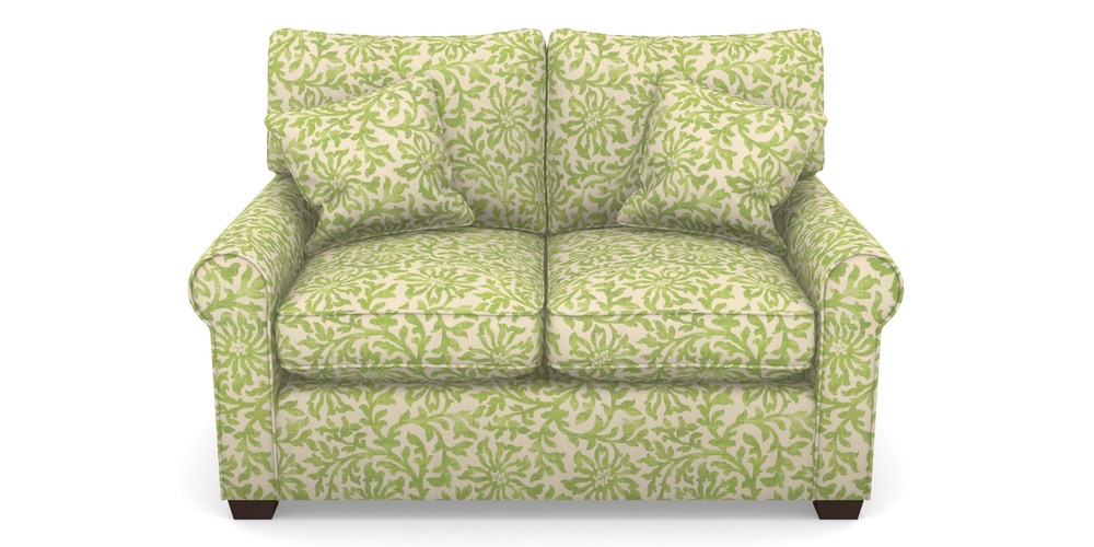 Product photograph of Bignor Sofa Bed 2 Seater Sofa Bed In V A Brompton Collection - Floral Scroll - Lime from Sofas and Stuff Limited