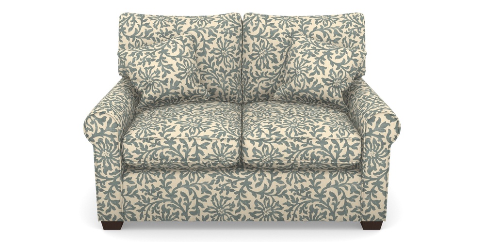 Product photograph of Bignor Sofa Bed 2 Seater Sofa Bed In V A Brompton Collection - Floral Scroll - Pebble from Sofas and Stuff Limited