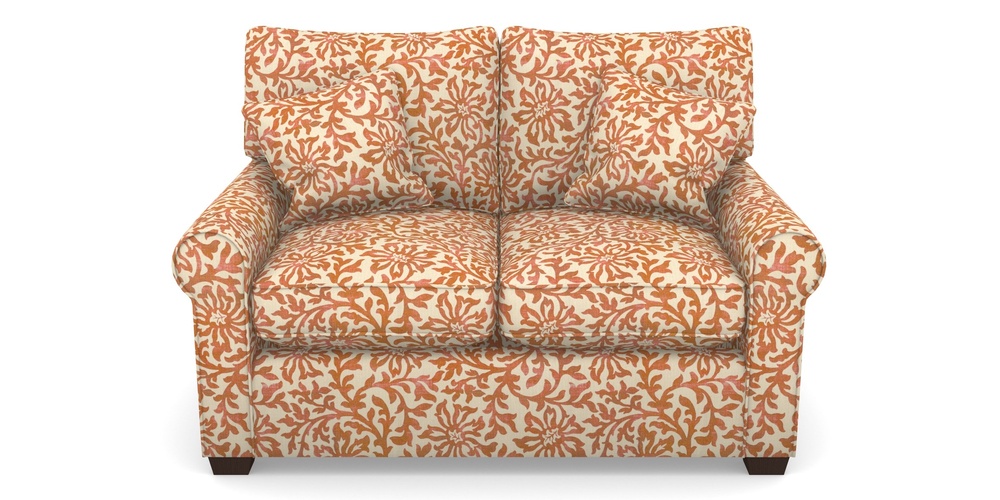 Product photograph of Bignor Sofa Bed 2 Seater Sofa Bed In V A Brompton Collection - Floral Scroll - Terracotta from Sofas and Stuff Limited