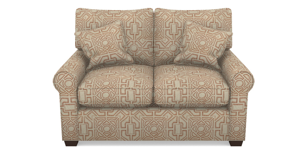 Product photograph of Bignor Sofa Bed 2 Seater Sofa Bed In Rhs Collection - Large Knot Garden Linen - Terracotta from Sofas and Stuff Limited